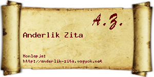 Anderlik Zita névjegykártya